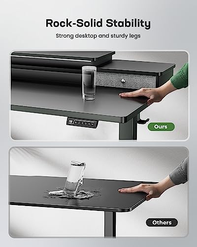 Marsail Electric Standing Desk with Drawers, 48 Inch Adjustable Height - Ergonomic Sit Stand Desk