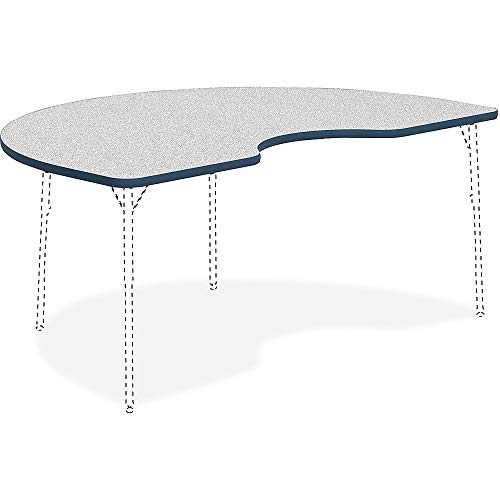 Lorell Classroom Kidney Shaped Activity Tabletop Table Top, Gray Nebula,High Pressure Laminate (HPL),Navy