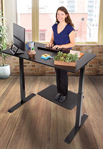Stand Steady Tranzendesk Power 48 Inch Standing Desk  Electric, Height Adjustable, Sit to Stand Up Workstation  Quietly Go from Sitting to Standing w/Easy Tap Lever (27.5 x 47.5 / Black)