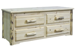Montana Woodworks MWSCV Montana Collection 4-Drawer Sitting Chest, Clear Lacquer Finish