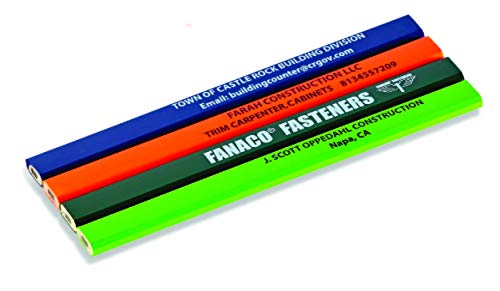 Pencil Guy Personalized Imprinted Carpenter Pencils- 500 per box Black
