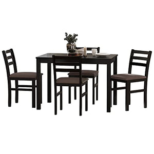Uneeruiqy 5-Piece Dining Table Chair Set with Upholstered Tufted Chairs