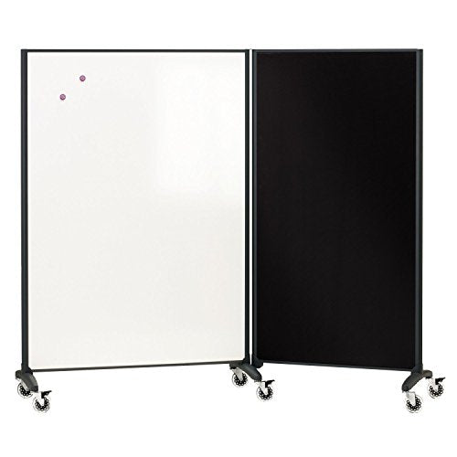 Quartet Motion Series Room Divider Partition, 48" x 72", Fabric/Porcelain (6640MB)