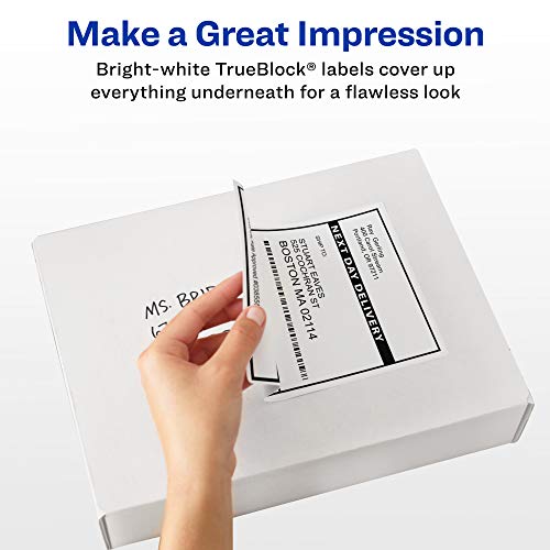 Avery Shipping Address Labels, Laser Printers, 500 Labels, Half Sheet Labels,Permanent Adhesive,2 Packs (5912)