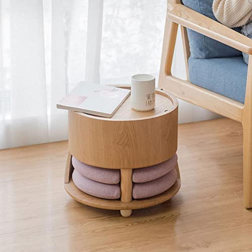 BinOxy Wood Coffee Table for Living Room - Unique Low Table, Accent Furniture, 15x13.3inches