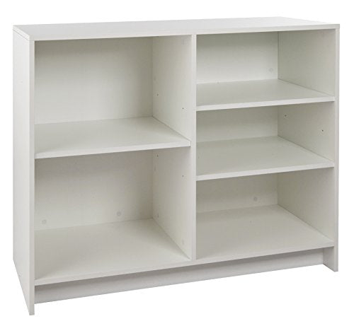 Cash Register Stand with 3 Height-Adjustable Shelves- 48" White Melamine Checkout Counter