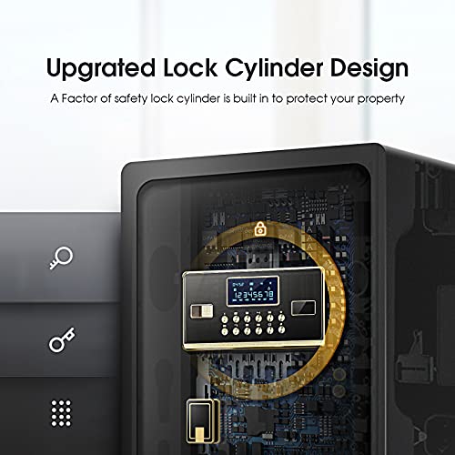 ADIMO Safe, 2.2 Cubic Feet Cabinet Safe Box with Digital Keypad and Key Lock, Built In Cabinet Box, Double Keys, Removable Shelf for Jewelry, Documents, Valuables