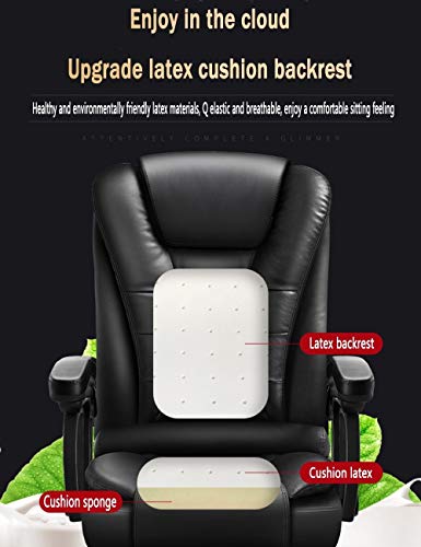 MXSXO Desk Chairs Executive Swivel Computer Chair High Back Ergonomic Design 150kg Load Massage PU Recliner Tilt Mechanism with footrest Used for Home Office Furniture (Color : Khaki)