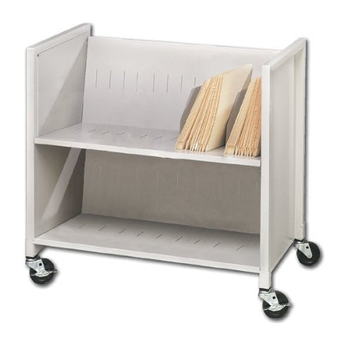 Buddy Products Two Slant Shelf Medical Cart, Steel, 16.125 x 30.25 x 31.875 Inches, Platinum (5422-32)
