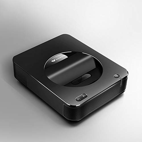 WOWOTO Short Throw Projector 3000 Lumens 120 inch Screen DLP LED Projector with Mini Size (7.9 x 6.3 x 1.9 Inch) Built-in Battery (S6A, Black)
