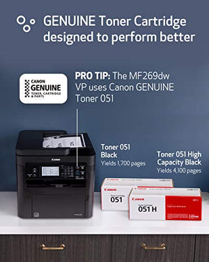 imageCLASS MF269dw VP - All in One, Wireless, Mobile Ready Laser Printer with 2 Year Warranty and 2 High Capacity Toners