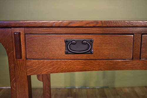 Mission Quarter Sawn Oak Desk with Two Drawers & Storage