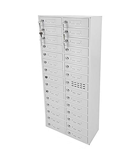 FixtureDisplays® 30-Slot Cellphone Charging Station USB Locker Cabinet