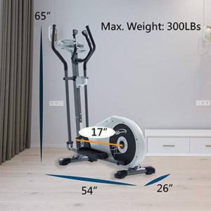 GOELLIPTICAL V-200T Standard Stride 17” Programmable Elliptical Exercise Cross Trainer Machine for Cardio Fitness Strength Conditioning Workout at Home or Gym