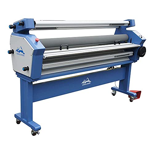 Qomolangma USA 110V 55in Full-auto Wide Format Cold Laminator Heat Assisted Large Format Laminating Machine with Trimmer and Stand