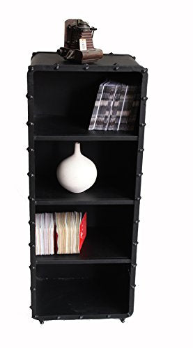 Diwhy Retro Vintage Industrial Metal Standing Bookcase Storage Cabinet (4-Shelf)