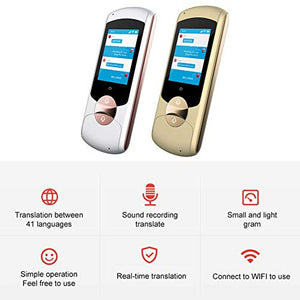 AkosOL Smart Language Translator Device - 2.4 Inch Touch Screen - 41 Languages - WiFi - Pink