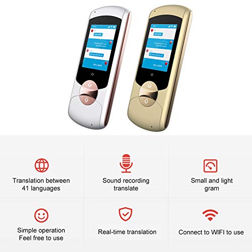 UsmAsk Smart Language Translator Device with Voice 2.4 Inch Touch Screen - 41 Languages - WiFi - Pink - Ideal Gift
