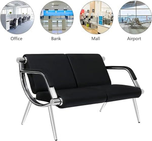 Kinfant Reception Guest Chair 5-Seats PU Leather Bench