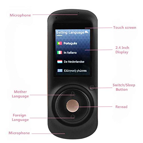 AkosOL Smart Language Translator Device with Voice 2.4 Inch Touch Screen - 42 Languages - WiFi - Grey