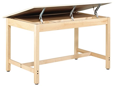 Diversified Woodcrafts IDT-102 Instructors Art and Drafting Table with Dovetailed Drawers and Plastic Laminate Top, 60" Width x 37" Height x 37-1/2" Depth