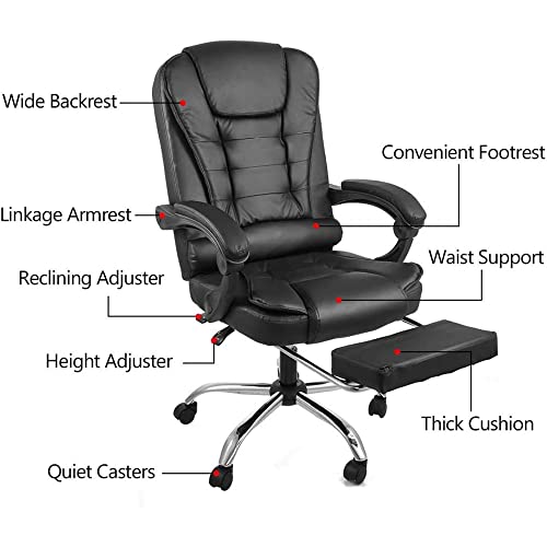 QZWLFY Executive Office Chair with Headrest and Lumbar Support