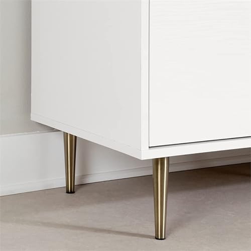 South Shore Koryn 2-Drawer Credenza with Doors, Pure White