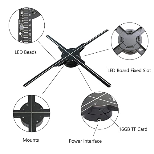 GIWOX 3D Hologram LED Fan 52cm - WiFi, Phone App, TF Card - Business Exhibition Advertising Display