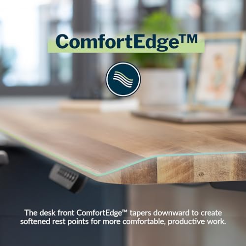 Vari Electric Standing Desk Height Adjustable (72x30) - Sloped Ergonomic Front Edge, Reclaimed Wood - 2 Packages