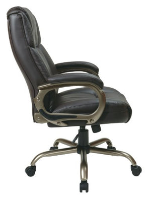 Office Star Executive Big Man's Chair with Eco Leather Seat and Back, Espresso
