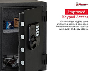 Hornady Fireproof Safe for Guns and Valuables with Keypad Entry – Secure Your Firearms, Cash, Documents, Jewelry and More – 4-6 Digital Keypad Entry, Interior Light and Backup Key – Item 95407