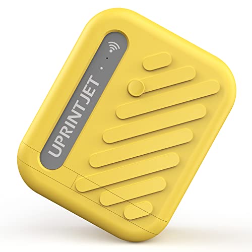 UPRINTJET B10 Mini Handheld Inkjet Printer Wireless WiFi Printer with iOS/Android APP Handy Inkjet Printer for QR Code Barcode Batch Number Batch Number Picture DIY Printing Date Printer (Yellow)