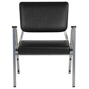 EMMA + OLIVER Black Antimicrobial Bariatric Reception Chair (4 Pack)