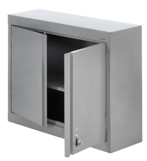 Sandusky GA1P301226-MG Silver Metallic 3-In-1 Steel Wall Cabinet, 1 Shelf, 180 lb. Capacity, 26" Height x 30" Width x 12" Depth