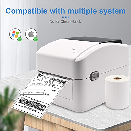 Thermal Shipping Label Printer with 2100 Labels, Support Amazon Ebay PayPal Etsy Shopify Shipstation Ups USPS FedEx DHL On Windows & Mac, Roll Fanfold Direct, Label 4x6 with 350 Labels x 6 Rolls