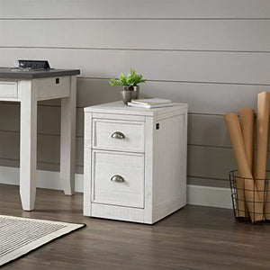 Martin Svensson Home Monterey White Stain 2 Drawer Fingerprint Lock File Cabinet