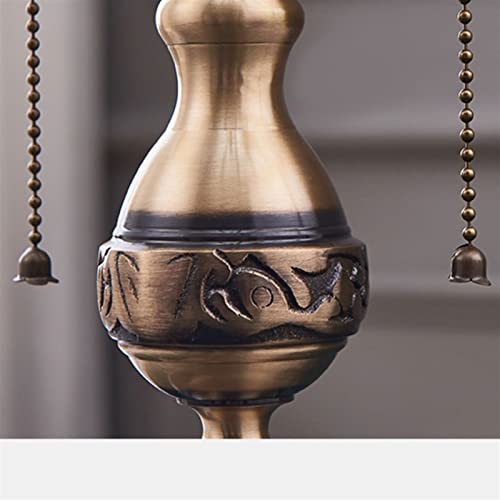 Copper European Desk Lamp with Glass Lampshade - Vintage Bedside Lamp