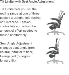 Herman Miller Aeron Chair - Highly Adjustable - Graphite Frame - Lumbar Pad - True Black (Large)