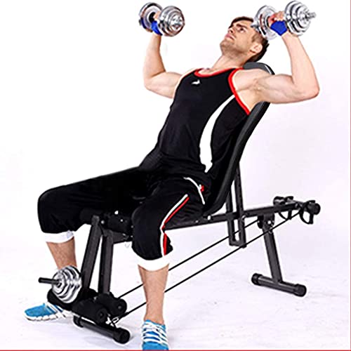 CJGJX Men's and Women's Fitness Deluxe Multi-Function Weight Bench,Height Adjustable Foldable Barbell Bench Dumbbell Weightlifting Bed Workout Stool Strength Training Equipment