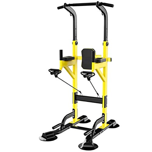 Fitness equipment Pull-up Bars Free Standing Stand Dip Station Power Tower Pull-up Bar Strength Training for Home Gym 990 Weight Capacity (Size : C-Yellow)