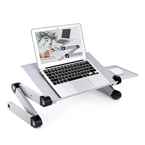 EYHLKM Adjustable Aluminum Laptop Desk Stand Table Vented Ergonomic TV Bed Lap Desk Work from Home Office Riser Couch (Color : A)
