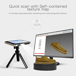 3D Scanner,Fesjoy Original Creality CR-T 3D Intelligent Scanner 3D Modeling Scanner 1080P Projector 1300Megapixel with 7 Inch HD Touchscreen 32G Memory for Education/Art Design/Game Design/3D Printing