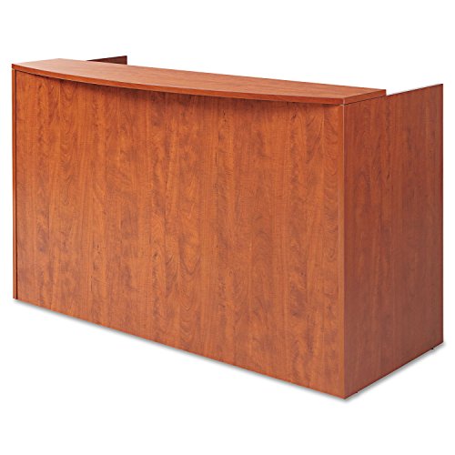 Alera Valencia Series Reception Desk with Transaction Counter - Medium Cherry