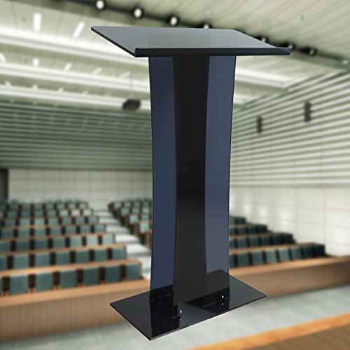 CNCEST Acrylic Podium Stand Church Pulpit Lectern School Board (Black)