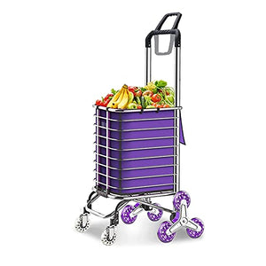 JipiN Foldable Grocery Cart with Aluminum Frame and Stair Climbing Feature