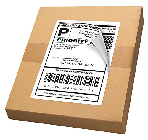 Avery Shipping Address Labels, Laser Printers, 500 Labels, Half Sheet Labels,Permanent Adhesive,2 Packs (5912)