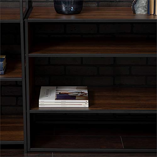 3-Piece Rustic Bookcase Set - Dark Walnut