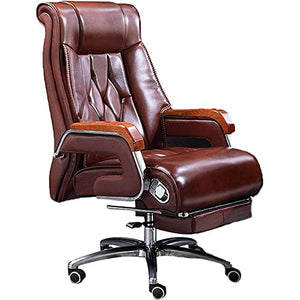 UYTTLHK Ergonomic High Back Office Chair with Footrest and Lumbar Support (Color: Brown)