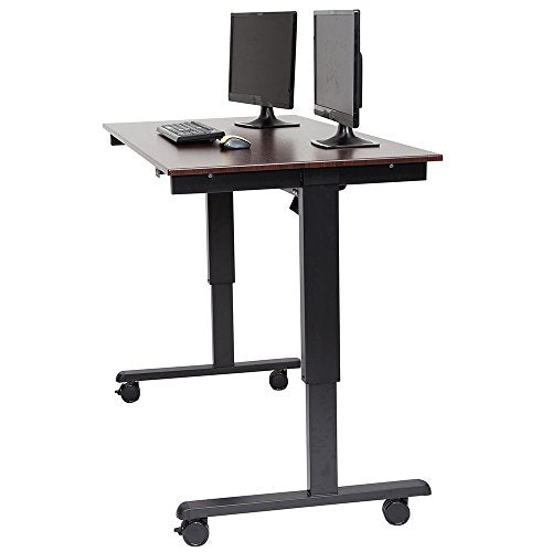 Luxor 60" Electric Standing Desk with Black Frame and Dark Walnut Top