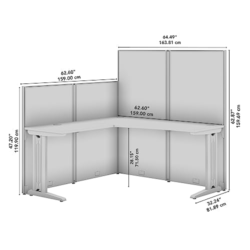 Bush Business Furniture Office in an Hour L Shaped Cubicle Desk | Modern Computer Table, 65W x 65D, Pure White
